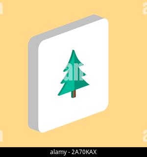 Weihnachtsbaum einfachen Vektor icon. Abbildung: Symbol Design Template für web mobile UI-Element. Perfekte Farbe isometrische Piktogramm auf 3d-weißes Quadrat Stock Vektor