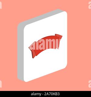 Farbband, Band einfachen Vektor icon. Abbildung: Symbol Design Template für web mobile UI-Element. Perfekte Farbe isometrische Piktogramm auf 3d-weißes Quadrat. Stock Vektor