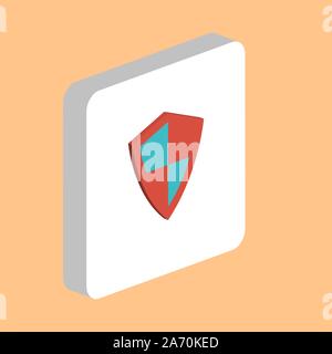 Schutz Schild einfachen Vektor icon. Abbildung: Symbol Design Template für web mobile UI-Element. Perfekte Farbe isometrische Piktogramm auf 3d weiß squ Stock Vektor