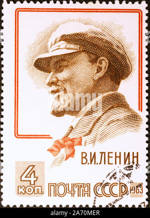 Porträt von Lenin auf russische Briefmarke Stockfoto