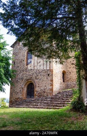 Ansicht der Calvary Chapel, Castillon de Couserans, Ariège, Royal, Frankreich Stockfoto