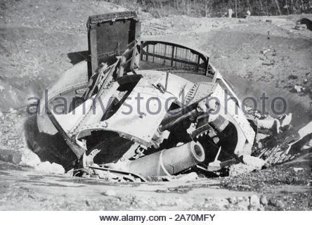 WW1 German 28 cm Haubitze bei Tsingtao China, vintage Foto von 1914 Stockfoto