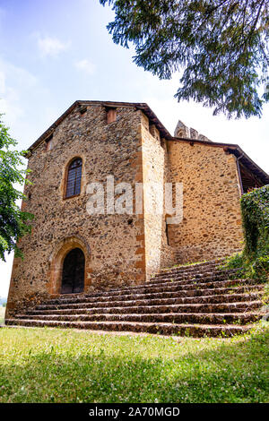 Ansicht der Calvary Chapel, Castillon de Couserans, Ariège, Royal, Frankreich Stockfoto