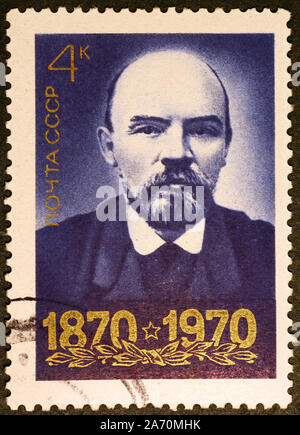 Wladimir Lenin auf russische Briefmarke Stockfoto