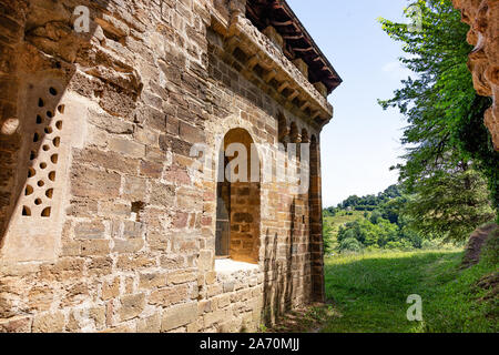 Ansicht der Calvary Chapel, Castillon de Couserans, Ariège, Royal, Frankreich Stockfoto