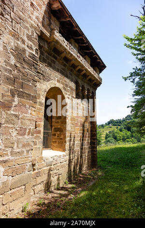 Ansicht der Calvary Chapel, Castillon de Couserans, Ariège, Royal, Frankreich Stockfoto