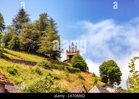 Ansicht der Calvary Chapel, Castillon de Couserans, Ariège, Royal, Frankreich Stockfoto