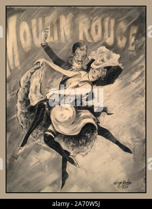 Jahrgang 1900 des französischen Moulin Rouge Poster Tänzerin Kann das Moulin Rouge Montmartre Paris Frankreich Stockfoto