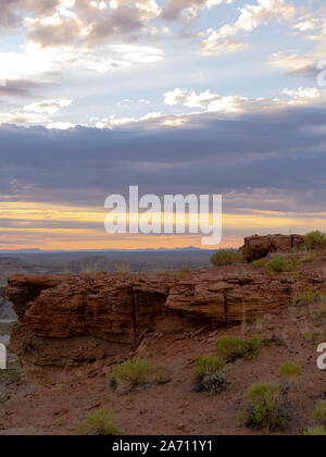 Bild aus dem Bereich der 'Badlands' als Schädel Creek Rim, rote Wüste, Sweetwater County, Wyoming, USA bekannt. Stockfoto