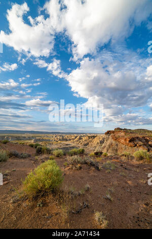 Bild aus dem Bereich der 'Badlands' als Schädel Creek Rim, rote Wüste, Sweetwater County, Wyoming, USA bekannt. Stockfoto