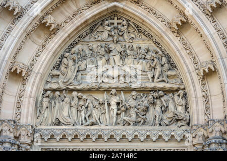 Portal Detail Basilika St. Peter und Paul in Vysehrad Prag Stockfoto