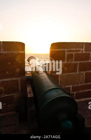 Sqala du Port, eine defensive Festung in Essaouira, Marokko Stockfoto