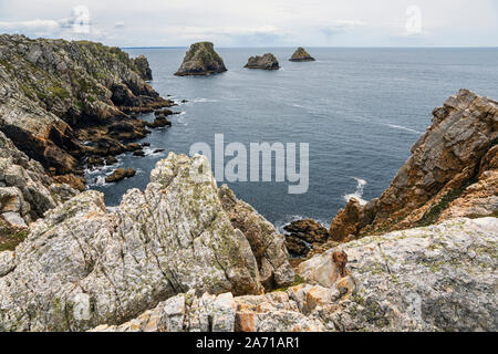 Les Tas de Pois, Pointe de Spitze Penhir, Halbinsel Crozon, Bretagne, Frankreich Stockfoto