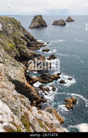 Les Tas de Pois, Pointe de Spitze Penhir, Halbinsel Crozon, Bretagne, Frankreich Stockfoto