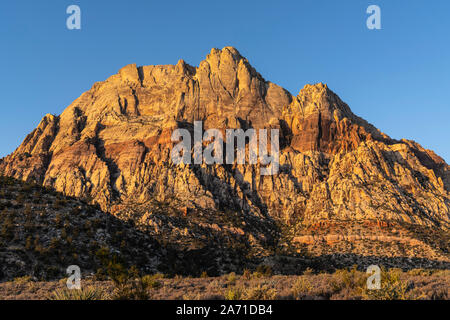 Am frühen Morgen Blick auf Mt Wilson in Red Rock National Conservation Area in der Nähe von Las Vegas, Nevada. Stockfoto