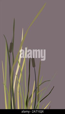 Bush von Sumpf, Schilf am See. Vector Illustration Stock Vektor