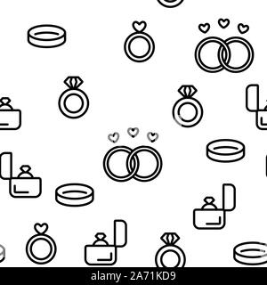 Ring Schmuck Vektor nahtlose Muster Stock Vektor