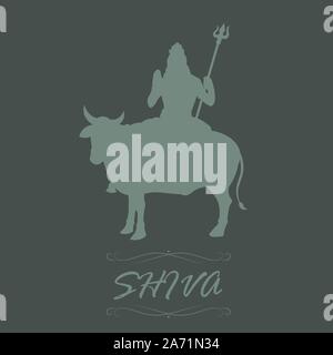 Lord Shiva, Nandi Bullen, vector Art Illustration Stock Vektor