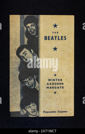 Replica Erinnerungsstücke über die Beatles: Programm für die Beatles Auftritt bei Wintergärten, Margate, 8.-13. Juli 1963. Stockfoto