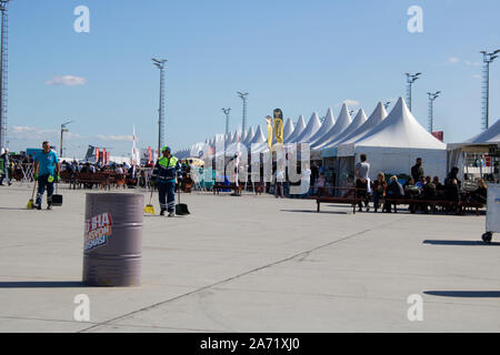 Istanbul, Türkei - September -22,2019: Zelte in der Teknofest Festival entfernt. Stockfoto