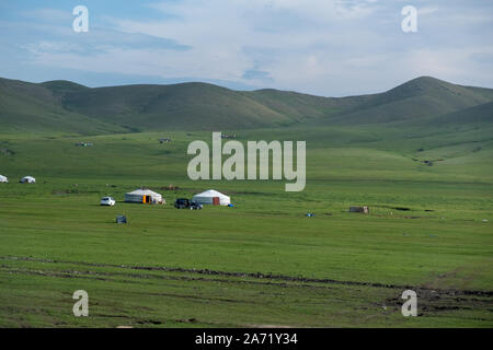 Unglaubliche Mongolian-Manchurian Grasland Stockfoto