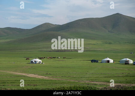 Unglaubliche Mongolian-Manchurian Grasland Stockfoto