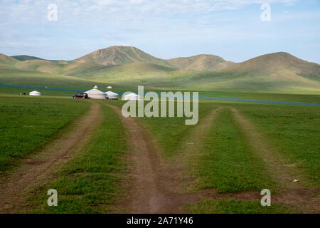 Unglaubliche Mongolian-Manchurian Grasland Stockfoto
