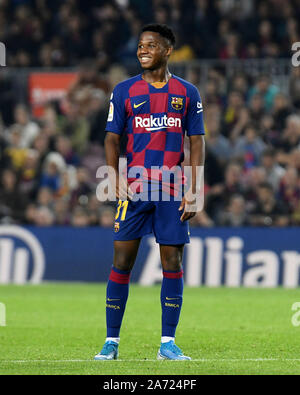 Barcelona, Spanien. 29 Okt, 2019. LaLiga 2019 / 2020 Datum 11. Barcelona - Valladolid. Ansu Fati des FC Barcelona. Credit: Pro Schüsse/Alamy leben Nachrichten Stockfoto