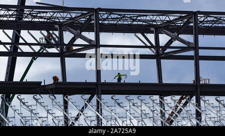 Fort Lauderdale, Florida, USA. 29 Okt, 2019. Das neue Inter Miami Fußball-Stadion auf dem Gelände des ehemaligen Lockhart Stadium in Fort Lauderdale, FL. Ist entlang bewegen am Dienstag, Oktober 29, 2019. Das Stadion ist geplant in der Zeit für die David Beckham Eröffnungs-team MLS-Saison Anfang 2020 im Besitz abgeschlossen werden. Inter Miami Pläne in Fort Lauderdale zu spielen, bis ihre Miami Stadion abgeschlossen ist. Danach wird der Lockhart Website wird ein Training Komplex für Inter MiamiÃs MLS USL Liga und Akademie Teams werden. Credit: Rolando Otero/ZUMA Draht/Alamy leben Nachrichten Stockfoto