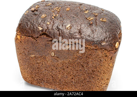 Eine ganze frisch gebackenes Brot auf weißem Hintergrund Stockfoto