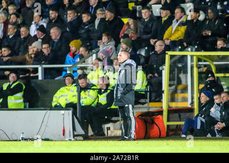 Burton Upon Trent, Großbritannien. 29 Okt, 2019. Brendan Rodgers Manager von Leicester City während der efl Carabao Cup Runde 16 Match zwischen Burton Albion und Leicester City an der Pirelli Stadium, Burton upon Trent, England. Foto von Mick Haynes. Nur die redaktionelle Nutzung, eine Lizenz für die gewerbliche Nutzung erforderlich. Keine Verwendung in Wetten, Spiele oder einer einzelnen Verein/Liga/player Publikationen. Credit: UK Sport Pics Ltd/Alamy leben Nachrichten Stockfoto