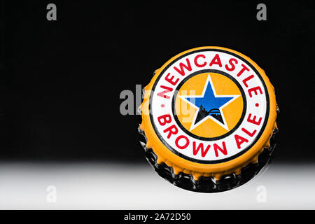 Newcastle Brown Ale Cap Simsbury, Connecticut, USA Stockfoto