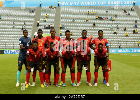 29. Oktober 2019; Bezerrao Stadion, Brasilia, Distrito Federal, Brasilien; FIFA U-17-Weltmeisterschaft 2019 in Brasilien, Angola gegen Kanada; Spieler von Angola stellt für ihre amtlichen Foto-redaktionelle Verwendung Stockfoto