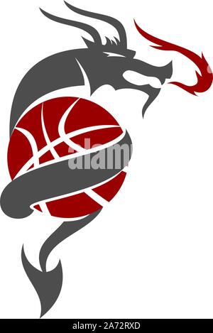 Dragon Logo Design Maskottchen Vorlage Vektor isoliert Stock Vektor