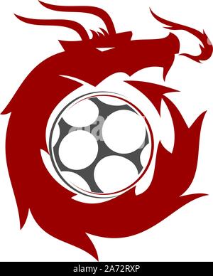 Dragon Logo Design Maskottchen Vorlage Vektor isoliert Stock Vektor