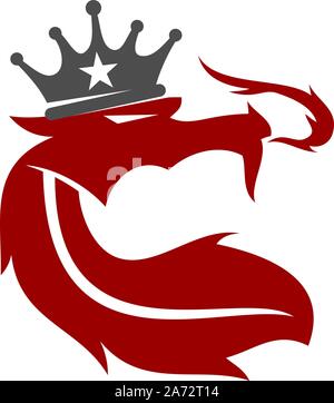 Dragon Logo Design Maskottchen Vorlage Vektor isoliert Stock Vektor