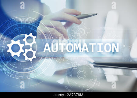 Wirtschaft und Produktion Process Automation, smart Industrie, Innovation und moderne Technik Konzept Stockfoto