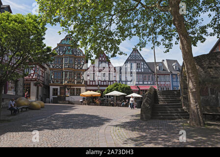 Blick auf den Koenig Adolf Platz Idstein, Hessen, Deutschland Stockfoto