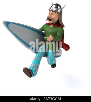Fun 3D-gaulois Surfer Stockfoto