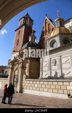 Krakau. Krakau. Polen. Wawel, Königsschloss auf dem Wawel Hill. Stockfoto