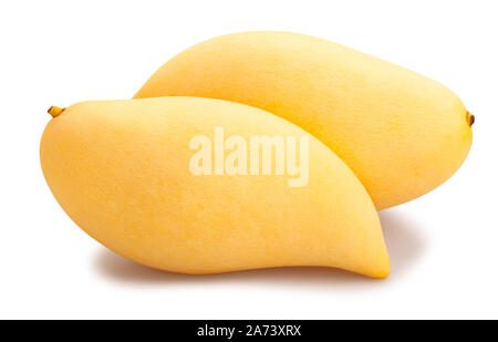Gelbe mango Pfad isoliert auf weißem Stockfoto
