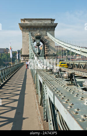 Széchenyi Kettenbrücke. Budapest, Ungarn Stockfoto