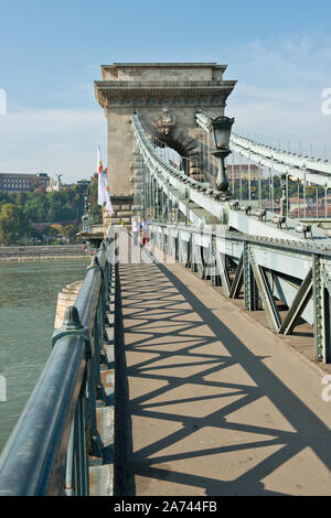 Széchenyi Kettenbrücke. Budapest, Ungarn Stockfoto