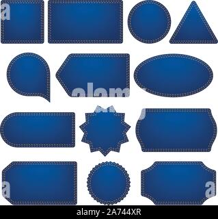 Blaue Aufkleber groß eingestellt Stock Vektor