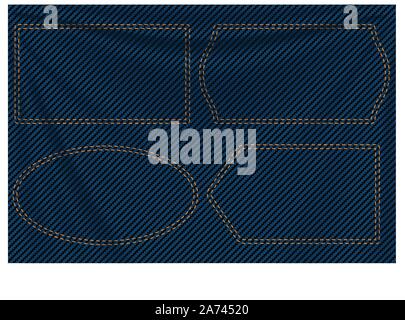 Blue Denim Hintergrund labels 2 Stock Vektor