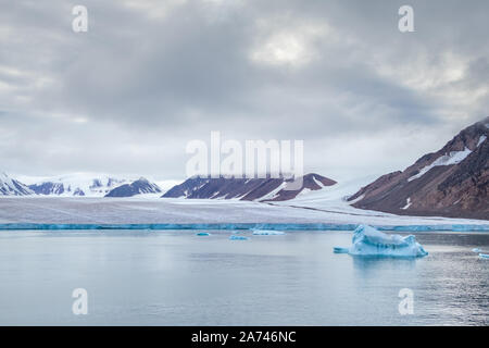 Detail am Rande eines Gletschers in Ellesmere Island, Teil der Qikiqtaaluk Region im kanadischen Territorium Nunavut Stockfoto