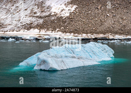 Eisberg am Rande eines Gletschers in Ellesmere Island, Teil der Qikiqtaaluk Region im kanadischen Territorium Nunavut Stockfoto