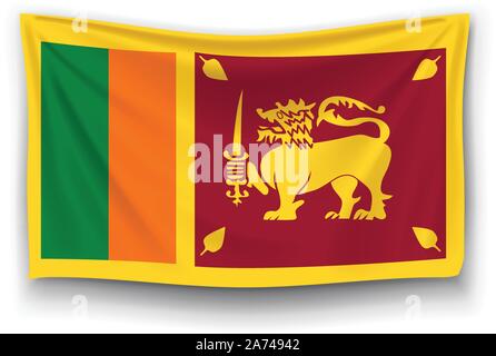 Flagge von Sri lanka Stock Vektor