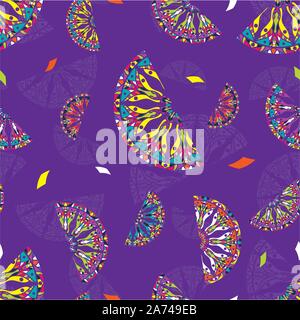 Nahtlose, sich wiederholendes Muster der abstrakten Zitronenscheiben. Stock Vektor