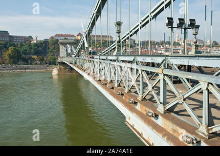 Széchenyi Kettenbrücke. Budapest, Ungarn Stockfoto